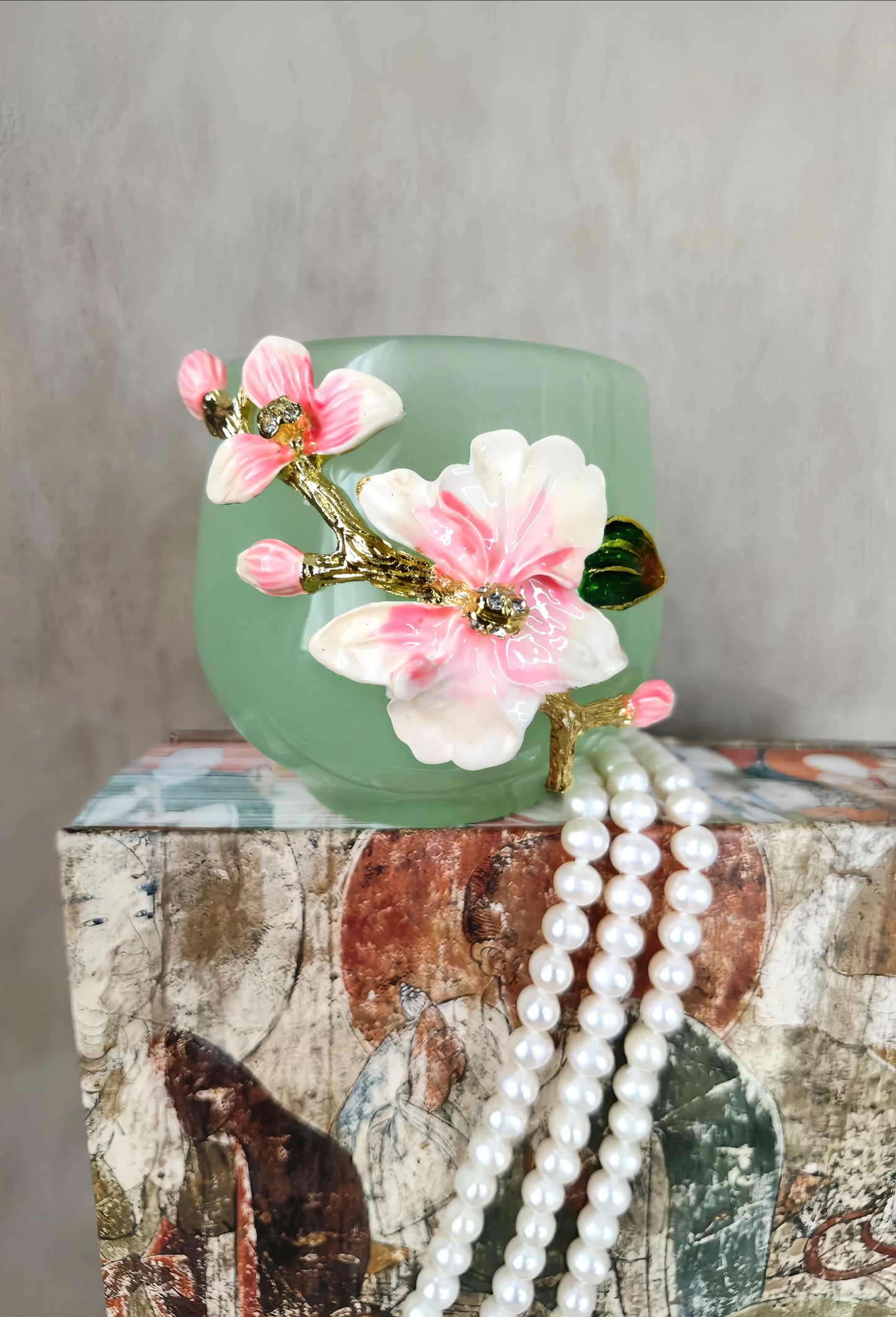 Peach Blossom Glassware Cup