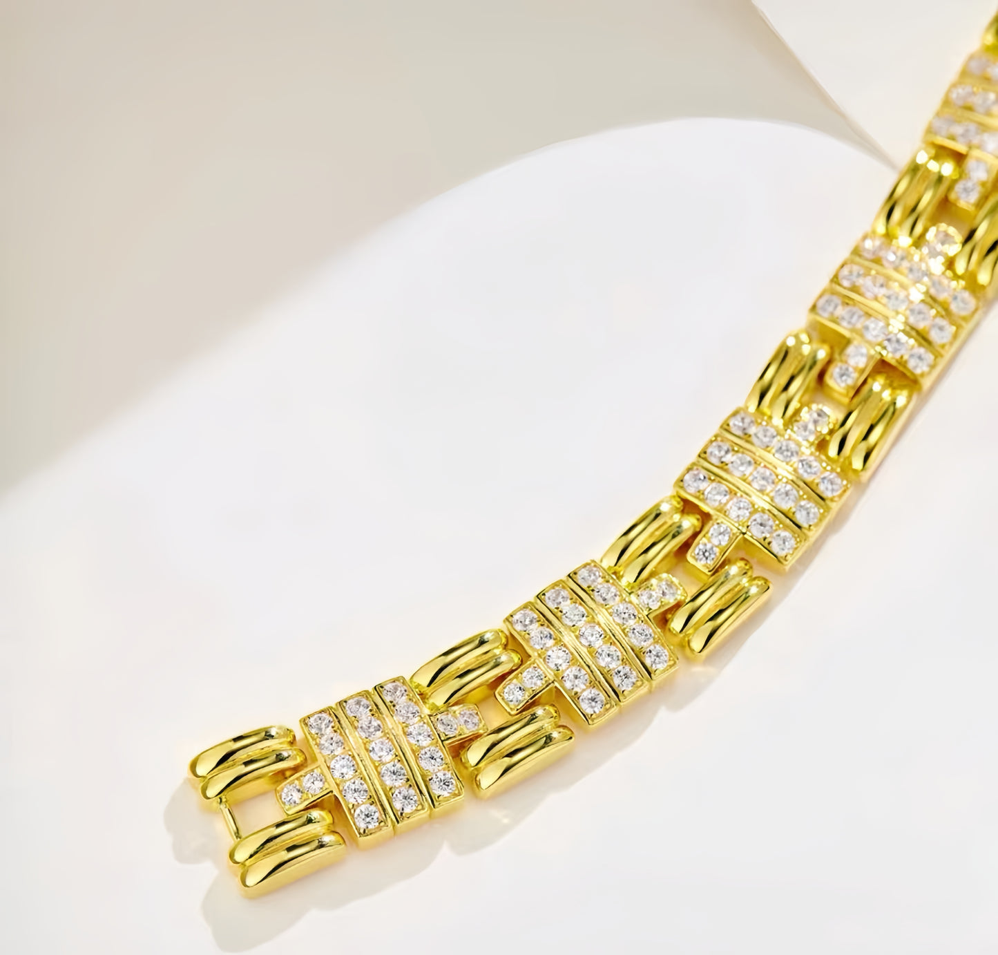 Golden Tank Rhinestone Bracelet (designer edition)