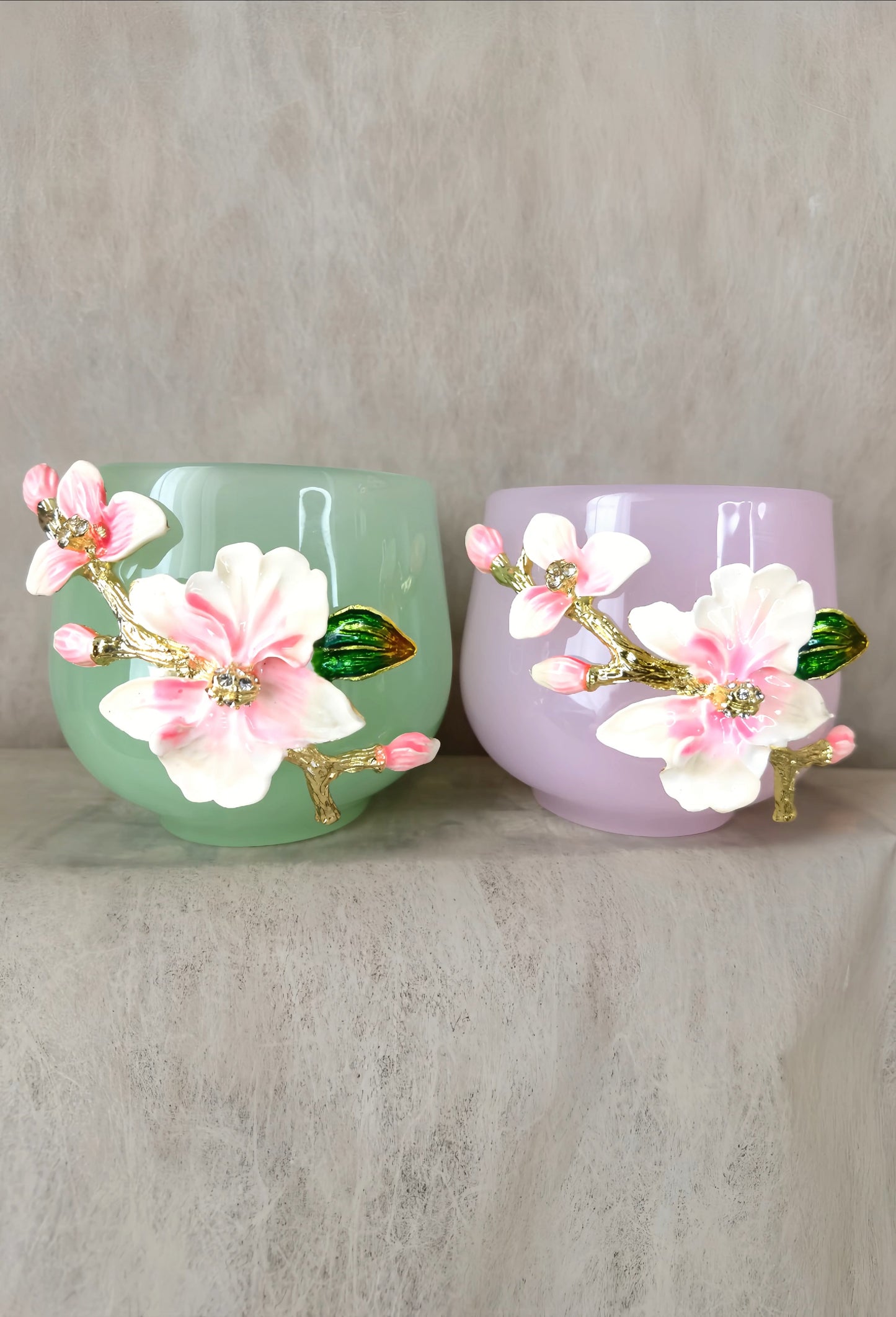 Peach Blossom Glassware Cup