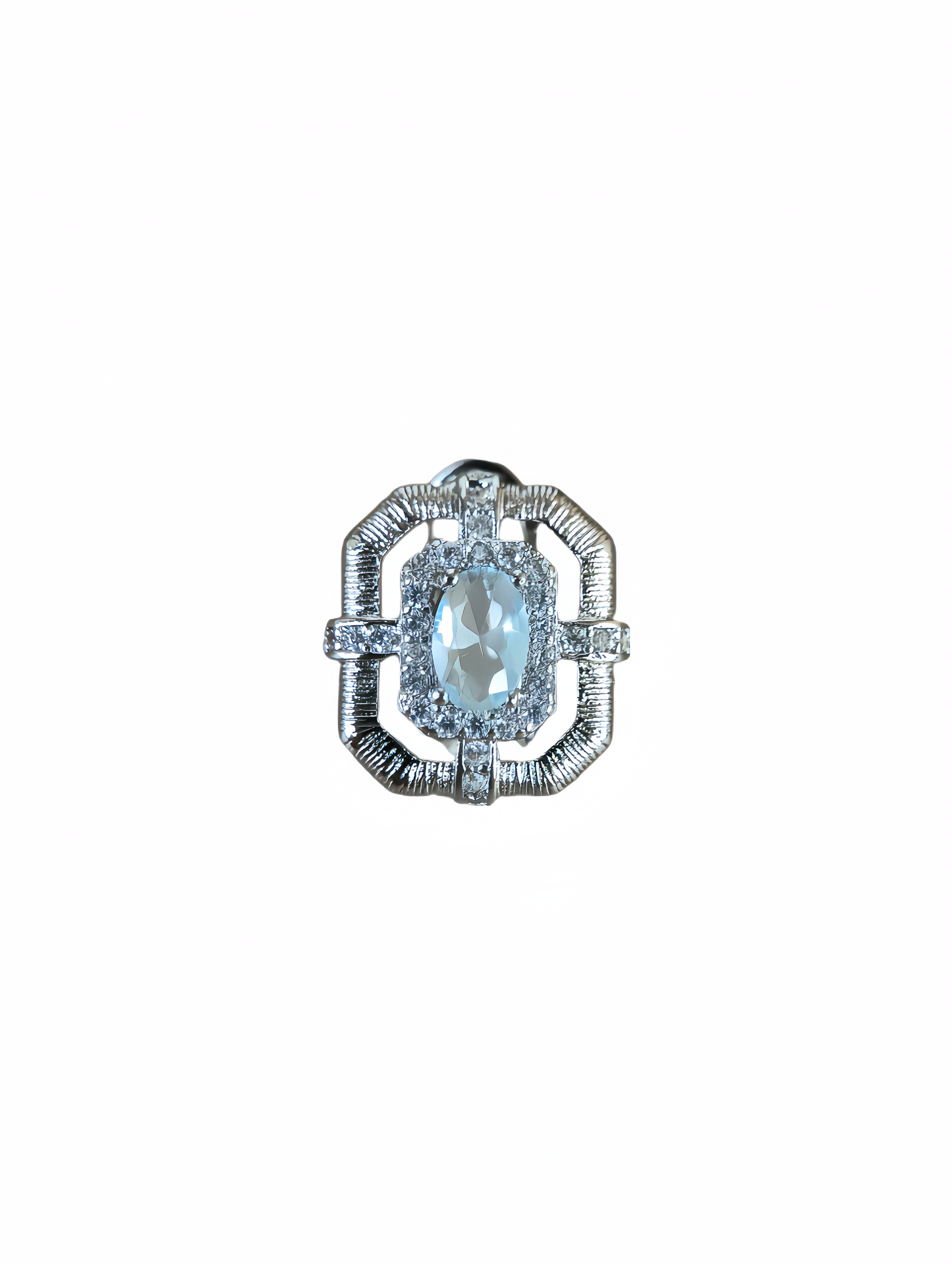 Silver Aquamarine Stud Earring