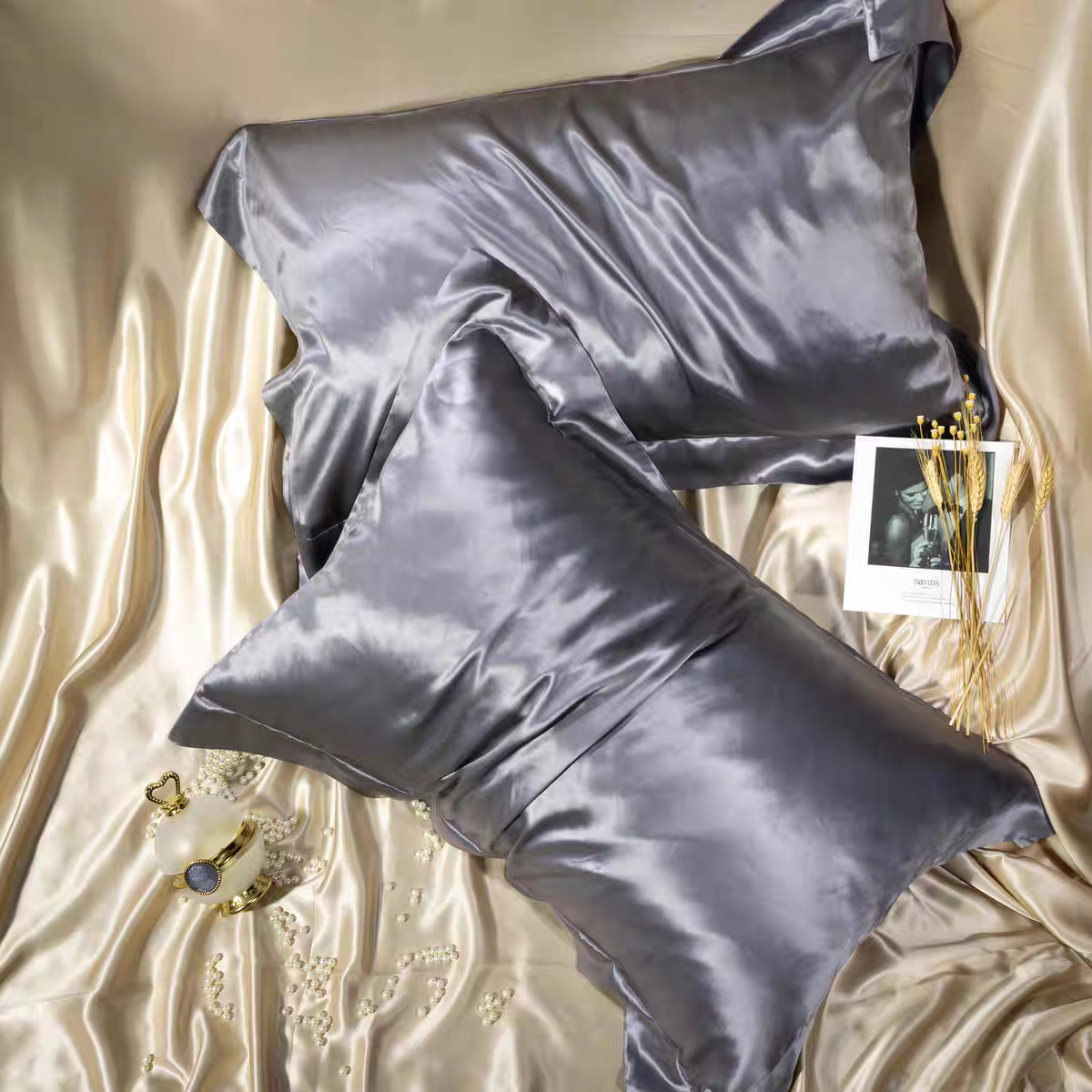 14 Colors Double Sided Silk Pillowcase