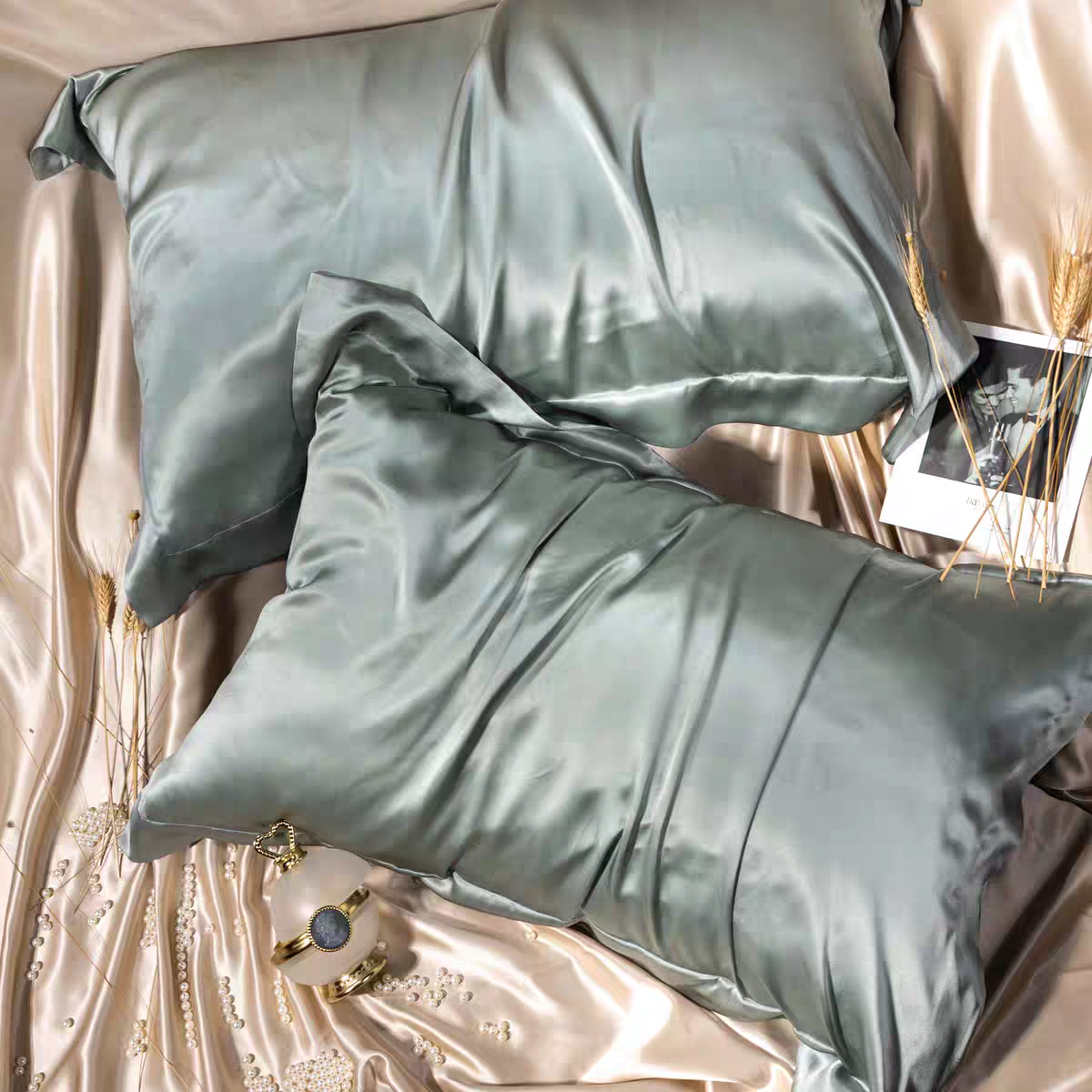 14 Colors Double Sided Silk Pillowcase