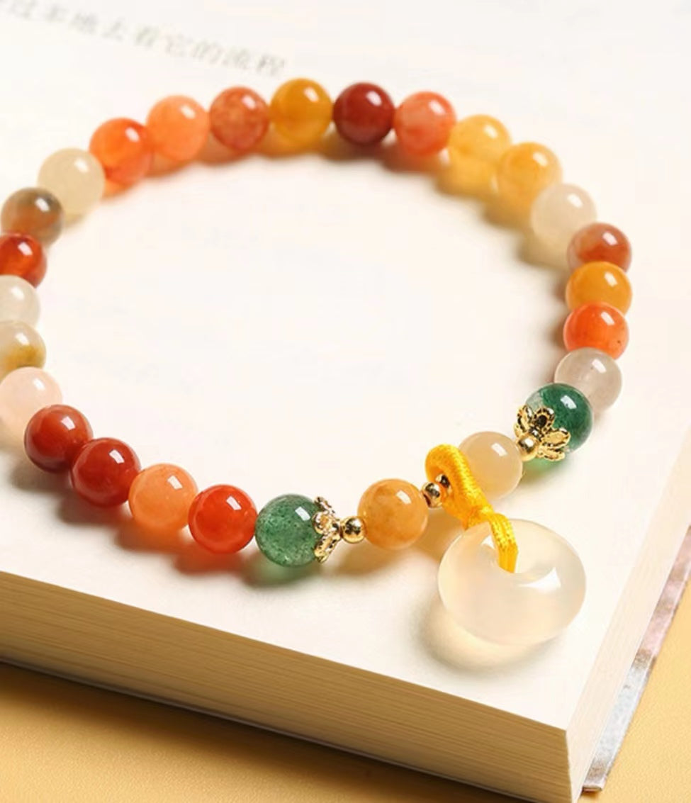 Colored Natural Jade Bracelet (2024 Feng Shui Series)