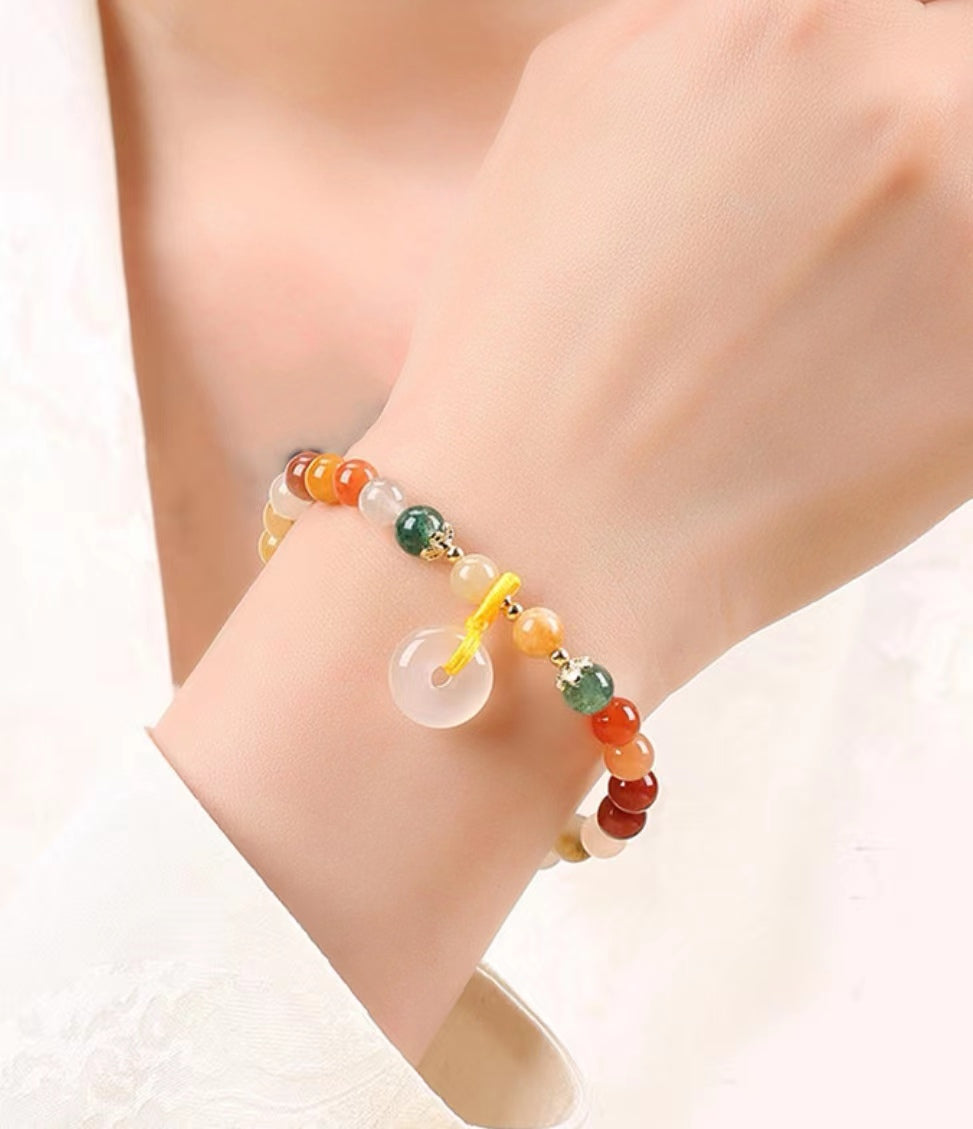 Colored Natural Jade Bracelet (2024 Feng Shui Series)