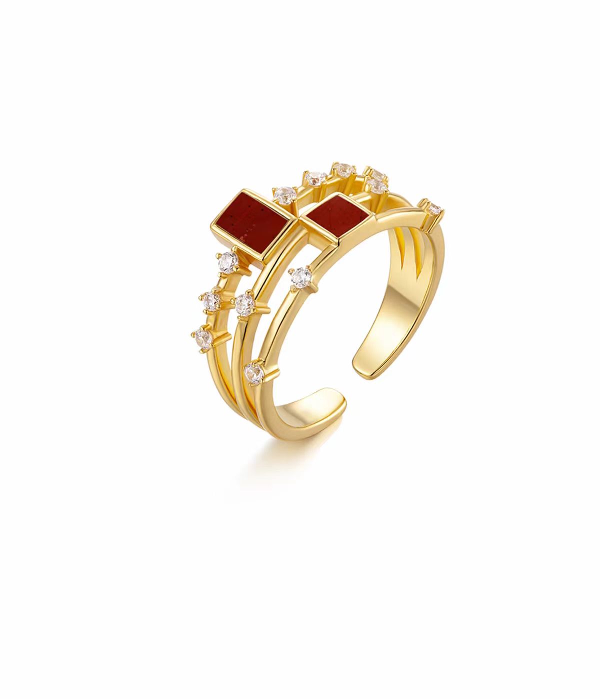 Fashionable Colored Natural Stone Ring