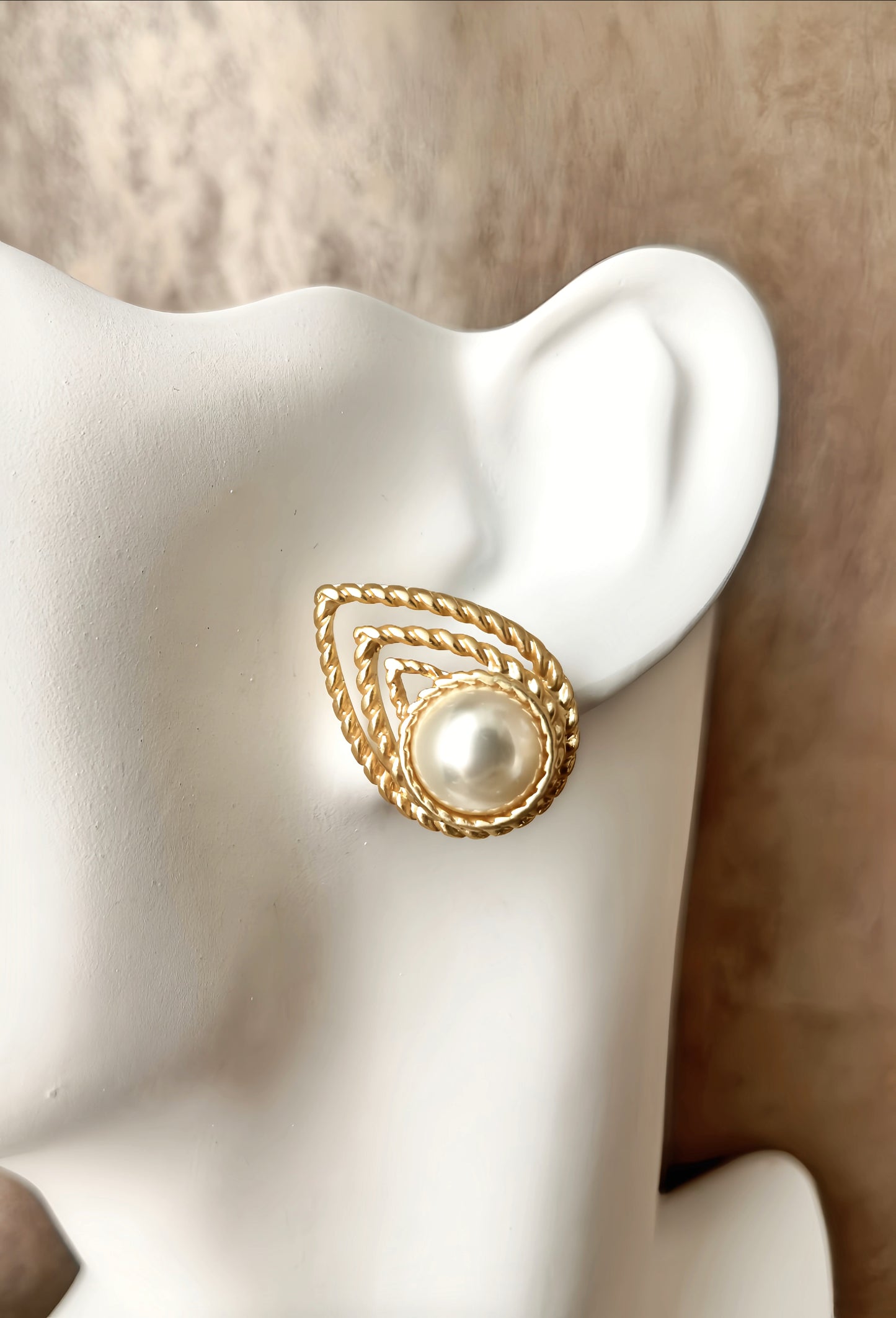 Golden Pearl Stud Earring (designer edition)