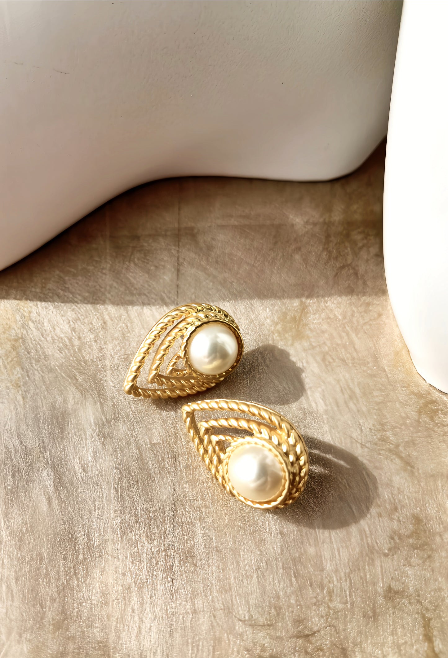 Golden Pearl Stud Earring (designer edition)