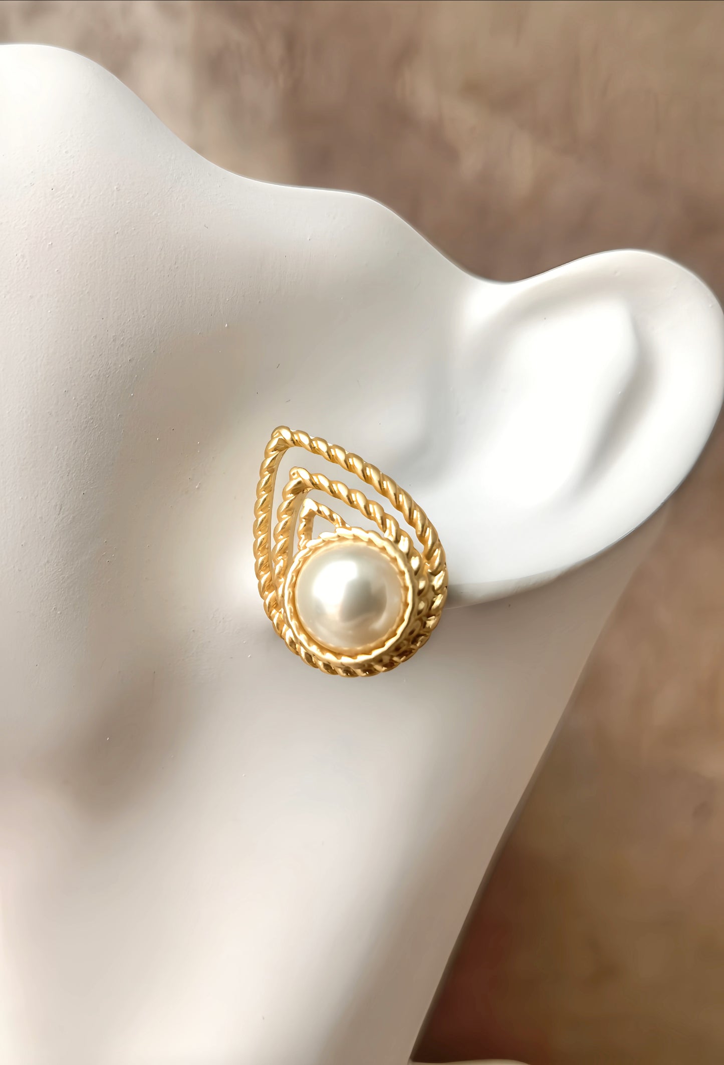 Golden Pearl Stud Earring (designer edition)