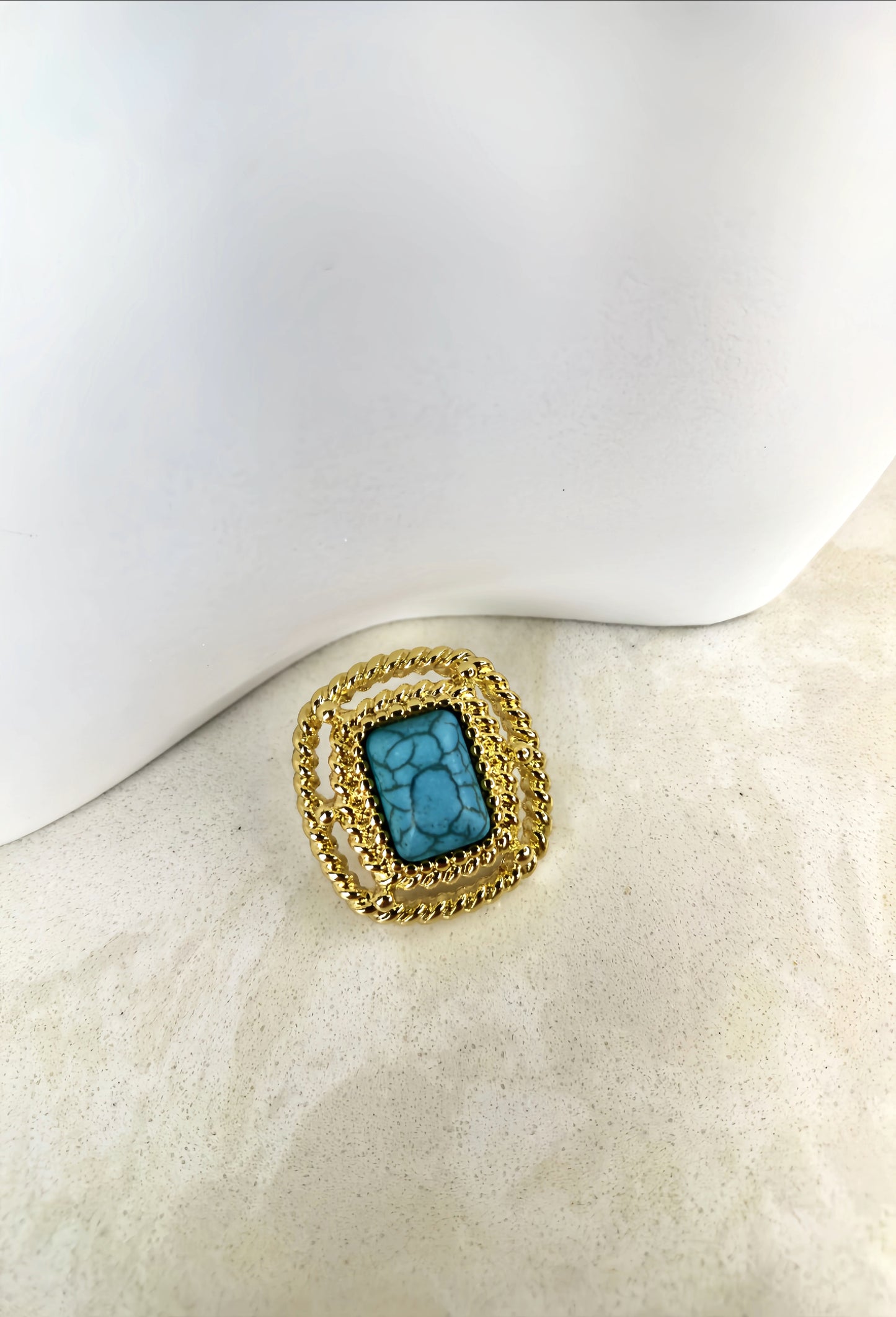 Golden Turquoise Stud Earring