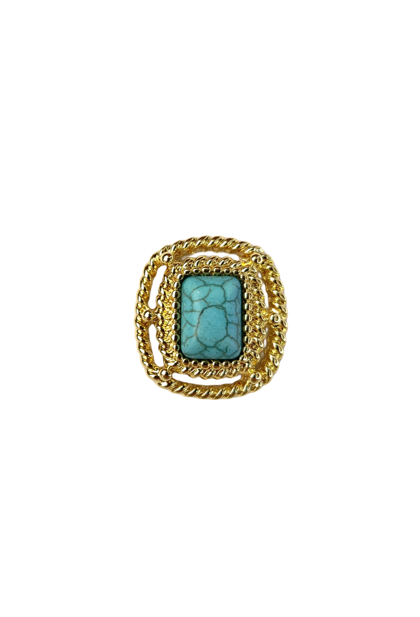 Golden Turquoise Stud Earring