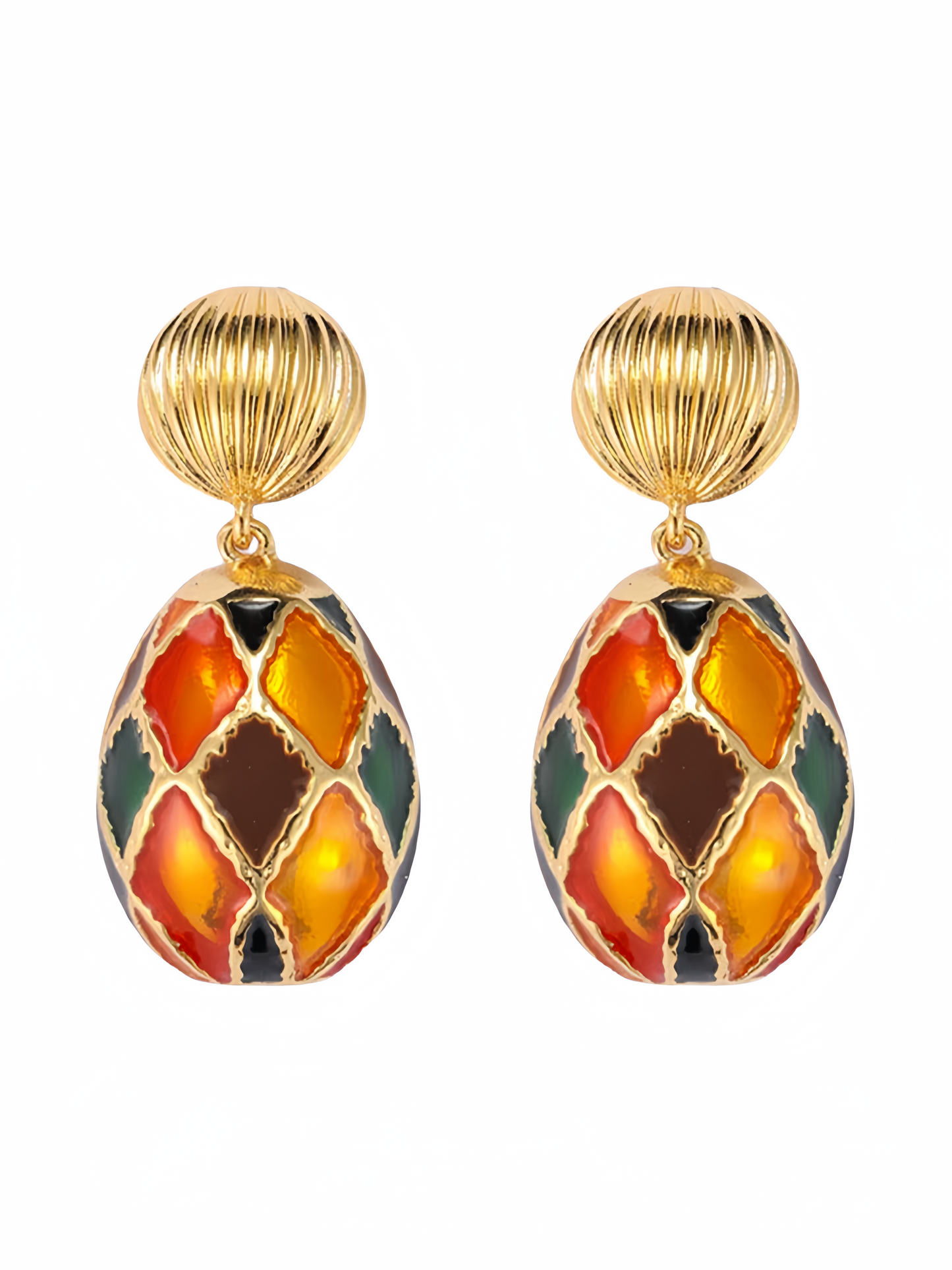 Florence Polychromatic Enamel Pendant Earring