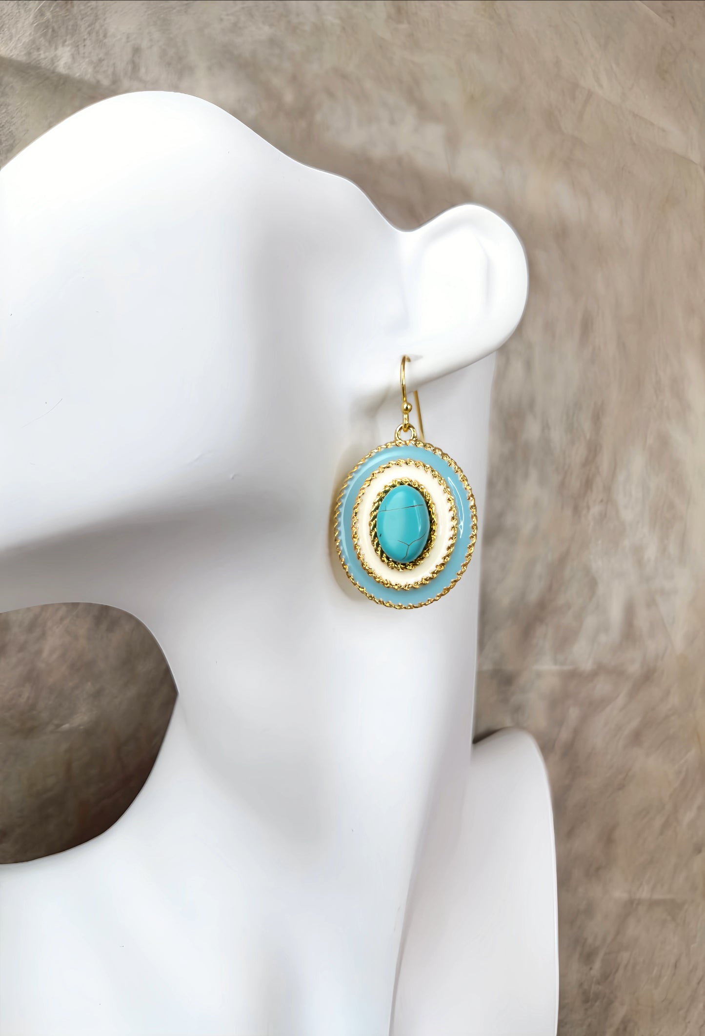 Turquoise Natural Stone Pendant Earring