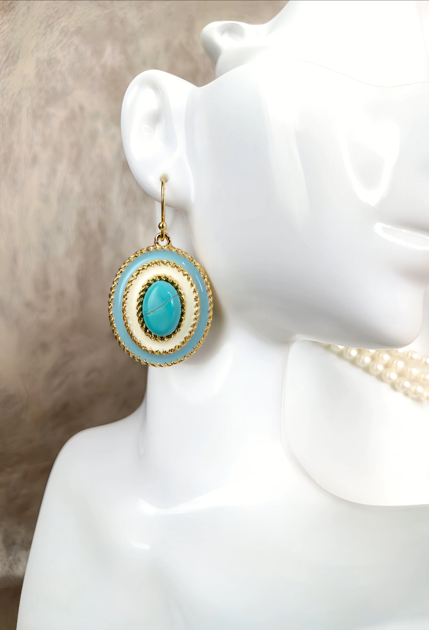 Turquoise Natural Stone Pendant Earring