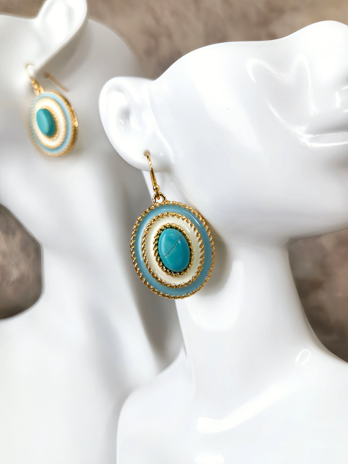 Turquoise Natural Stone Pendant Earring