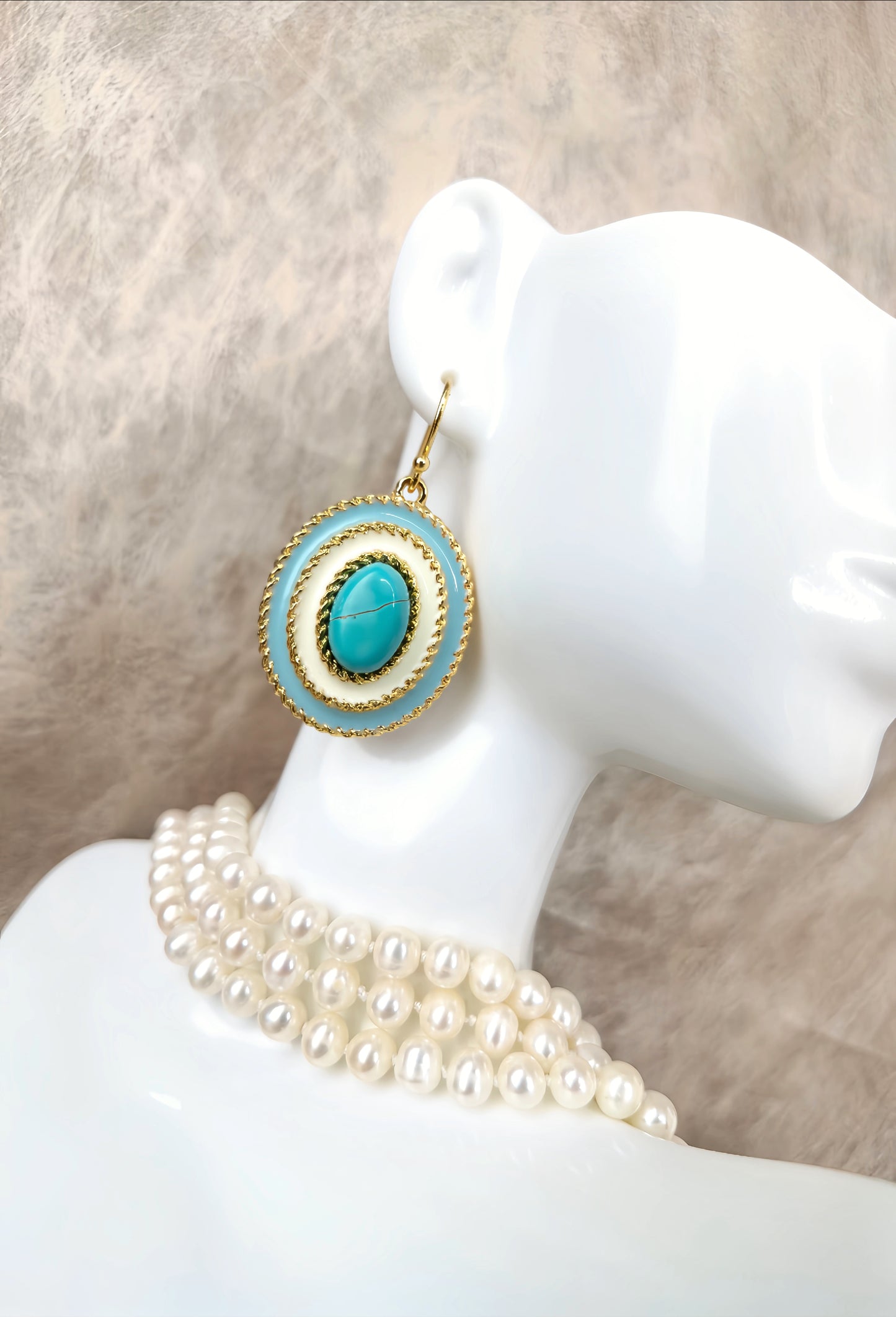 Turquoise Natural Stone Pendant Earring