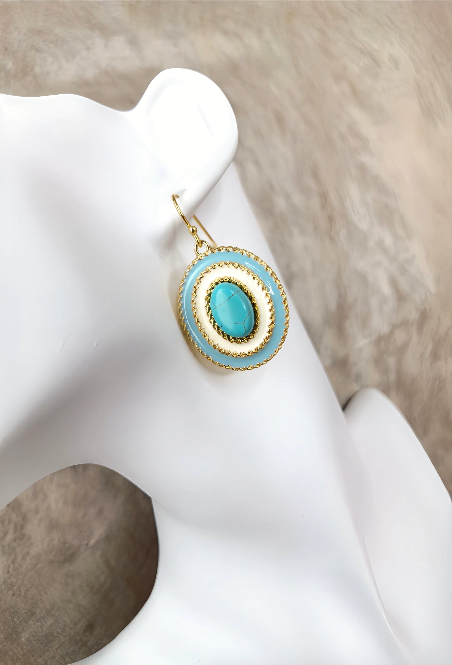 Turquoise Natural Stone Pendant Earring