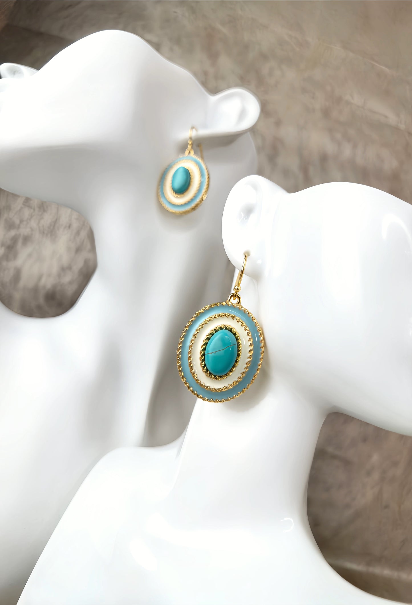 Turquoise Natural Stone Pendant Earring