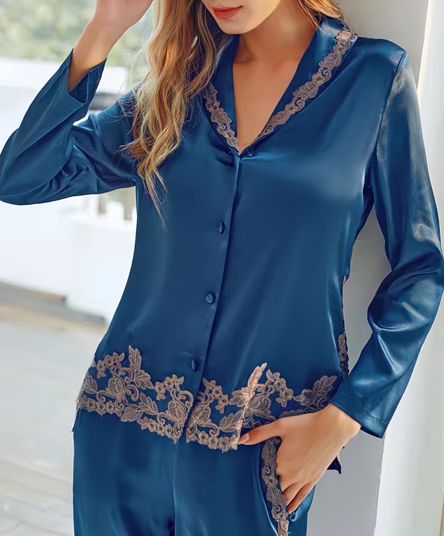 Handcrafted Lace Embroidered Loungewear