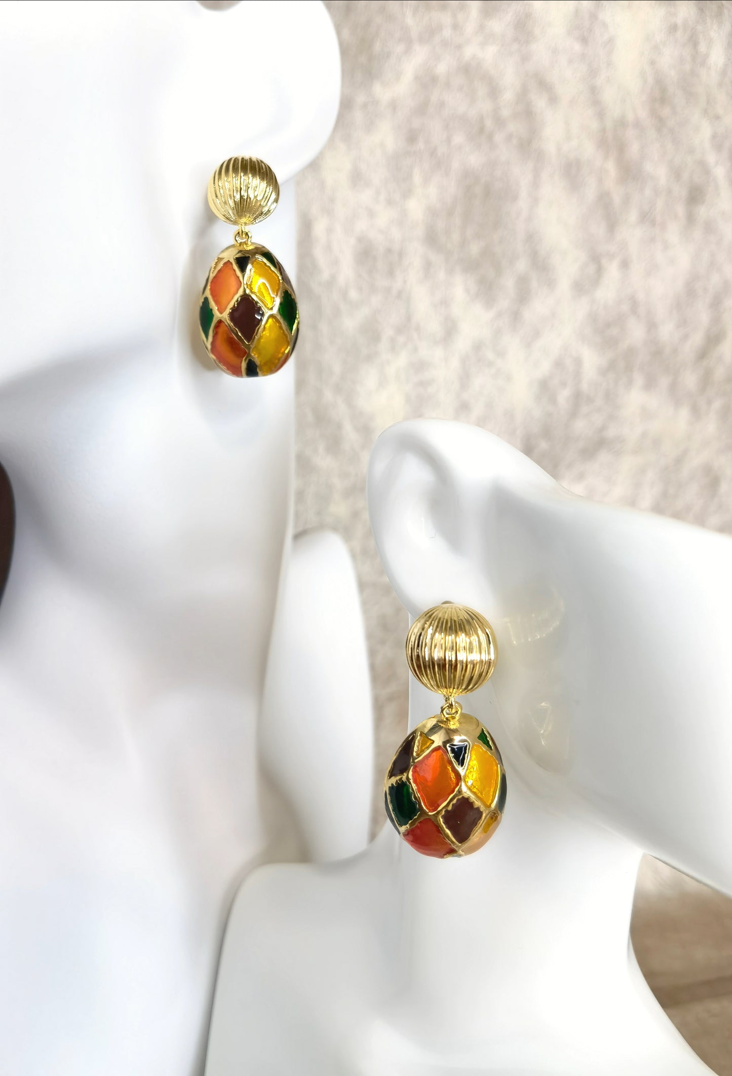 Florence Polychromatic Enamel Pendant Earring