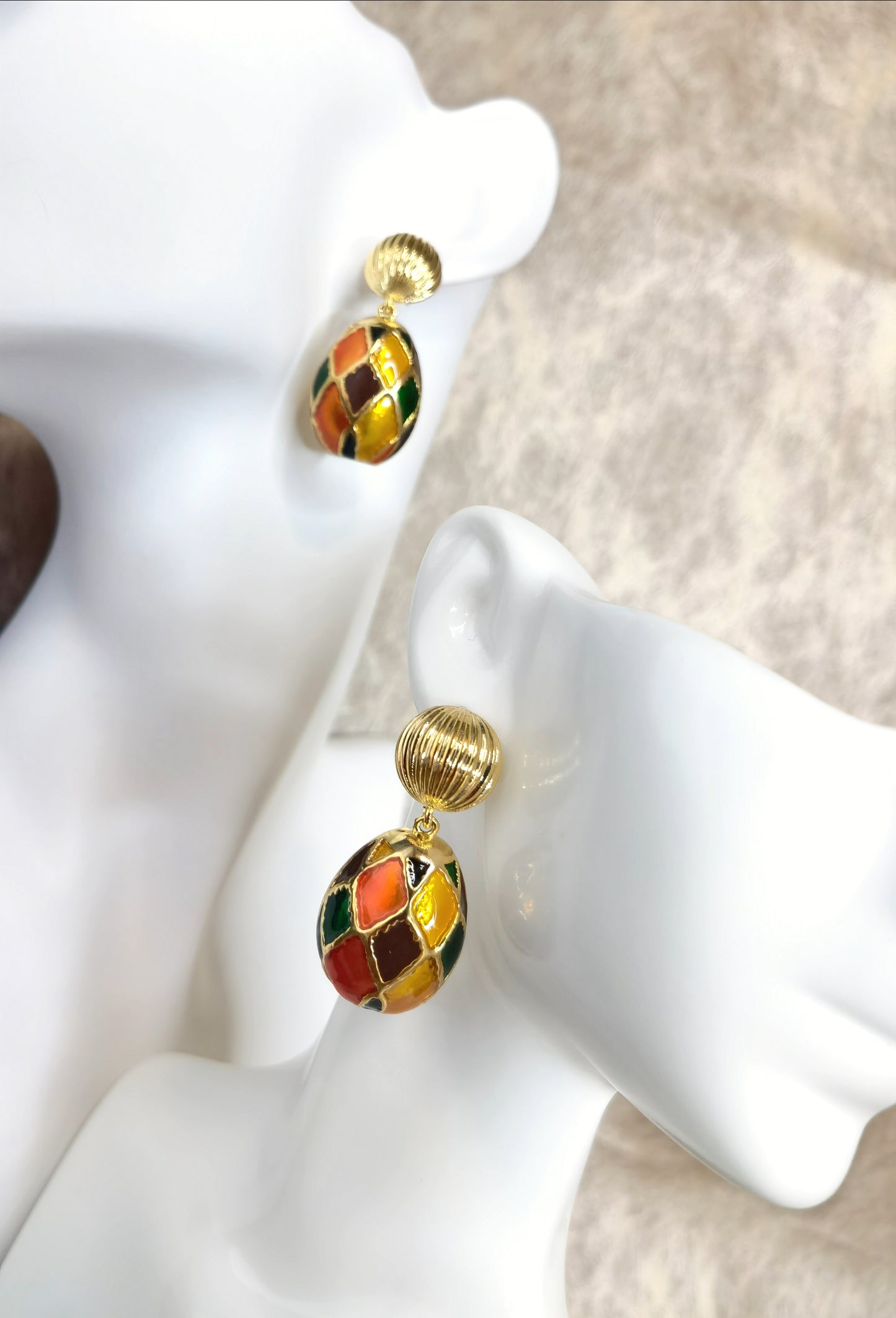 Florence Polychromatic Enamel Pendant Earring