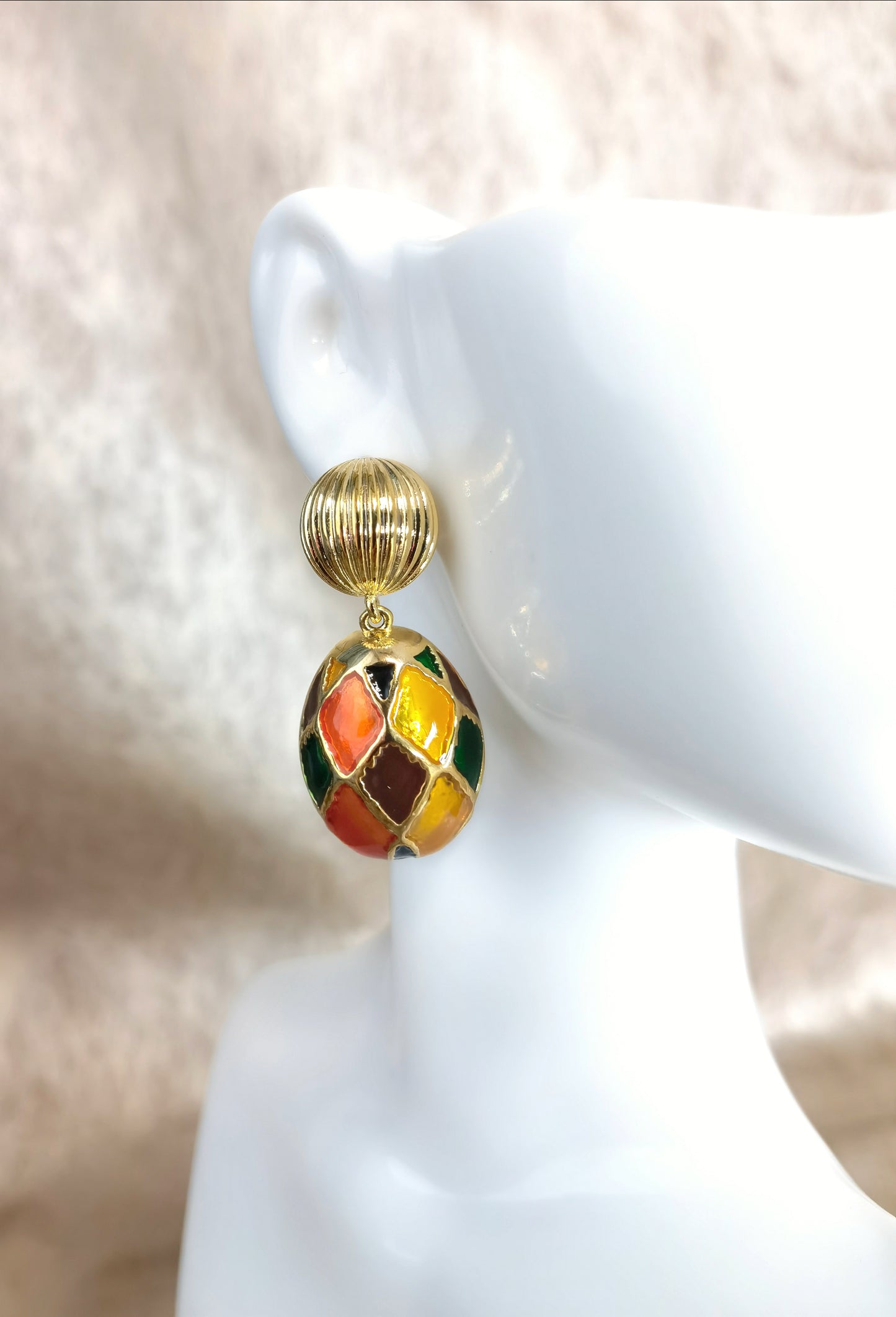 Florence Polychromatic Enamel Pendant Earring