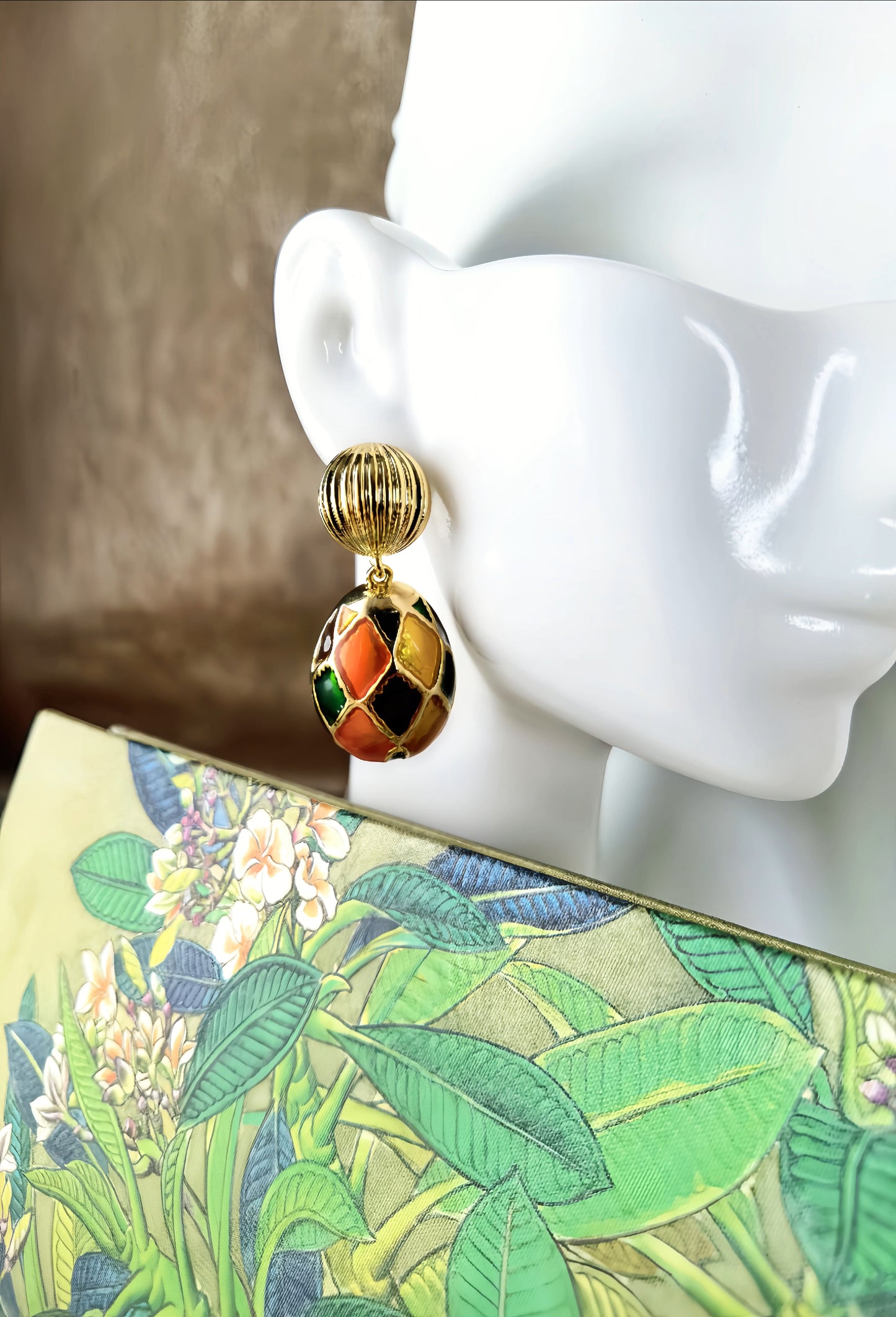 Florence Polychromatic Enamel Pendant Earring