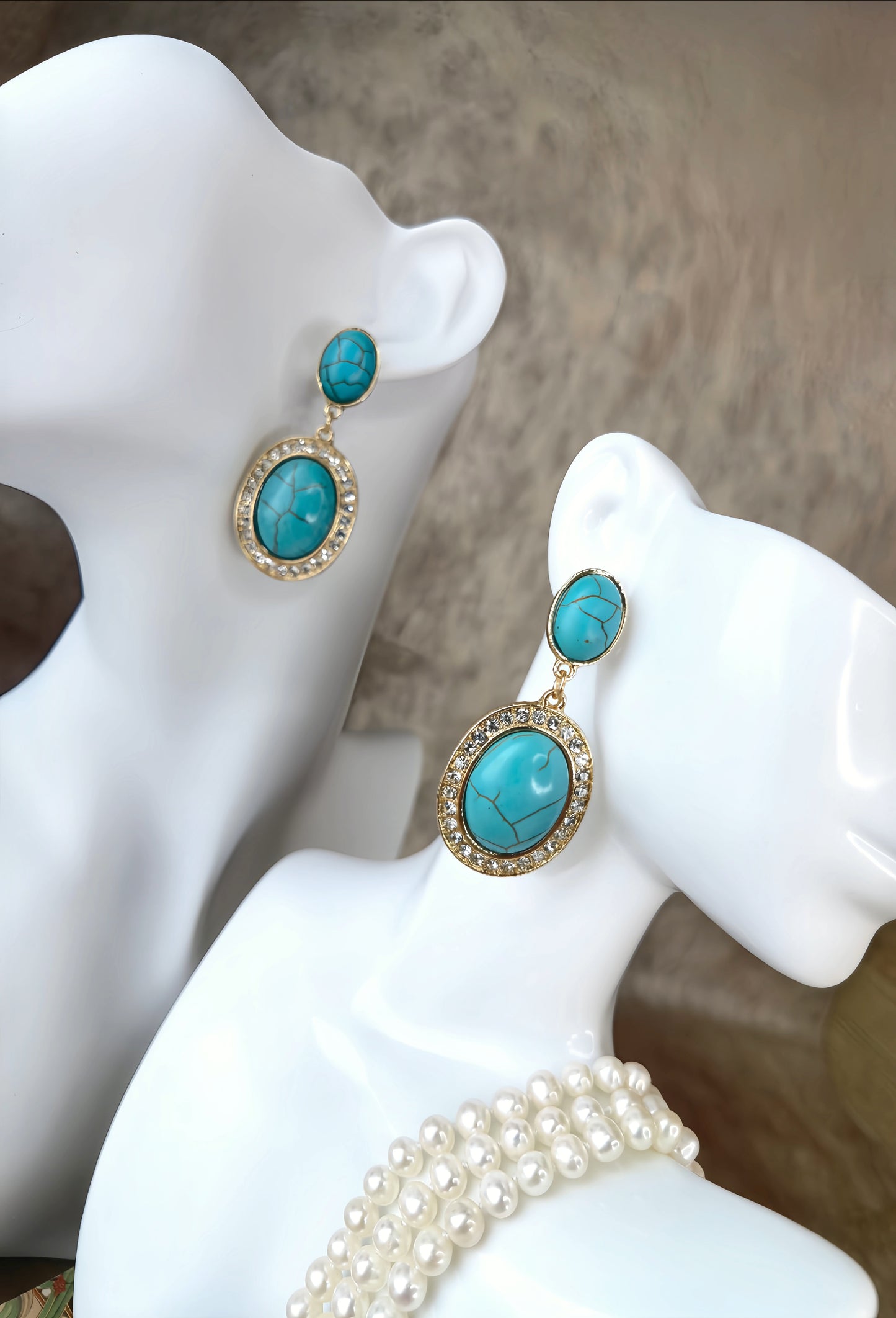 Classic Vintage Turquoise Pendant Earring