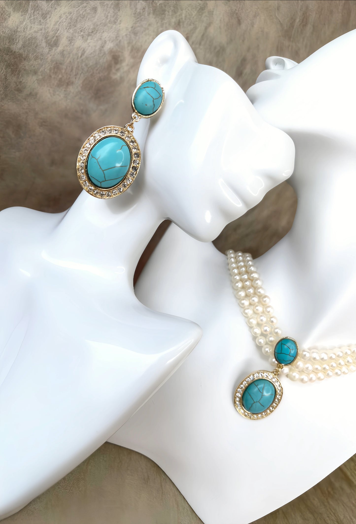 Classic Vintage Turquoise Pendant Earring