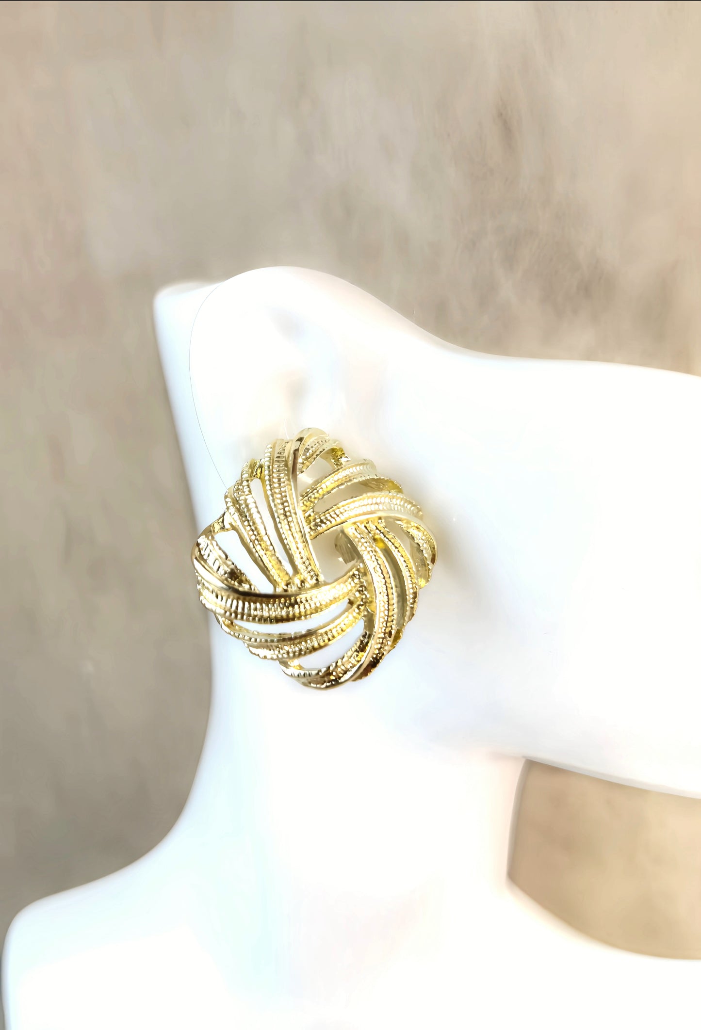 Golden Braided Stud Earring