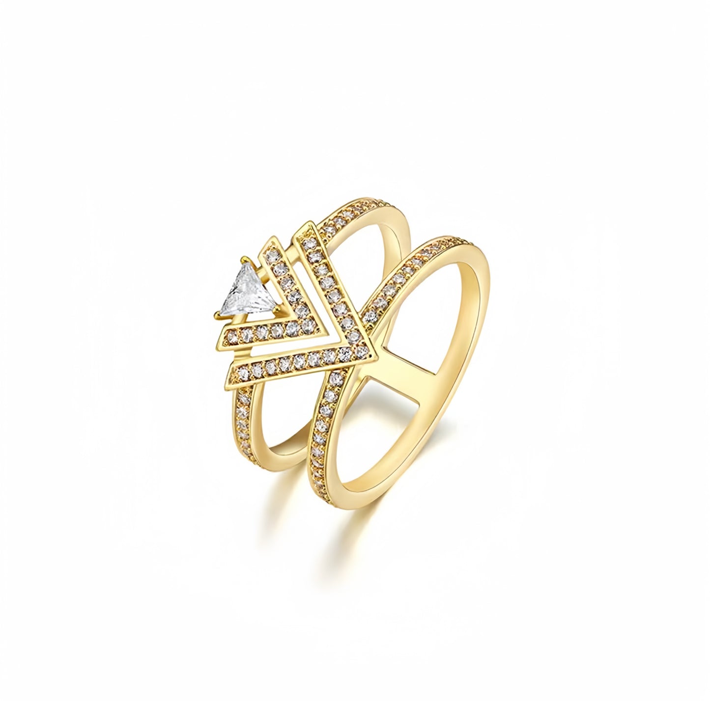 Golden Triangle Zircon Ring