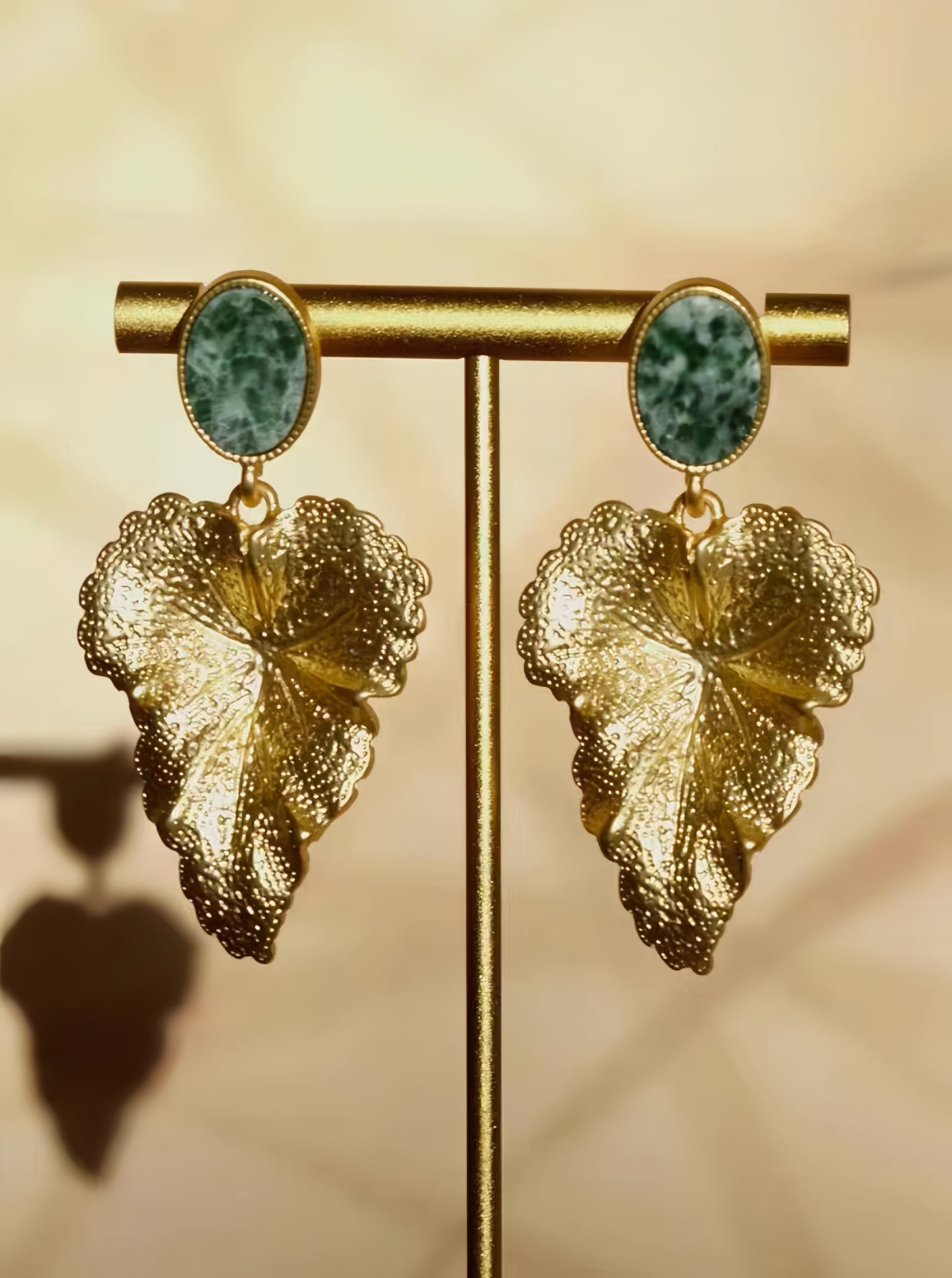 Golden Leaf Pendant Earring (designer edition)