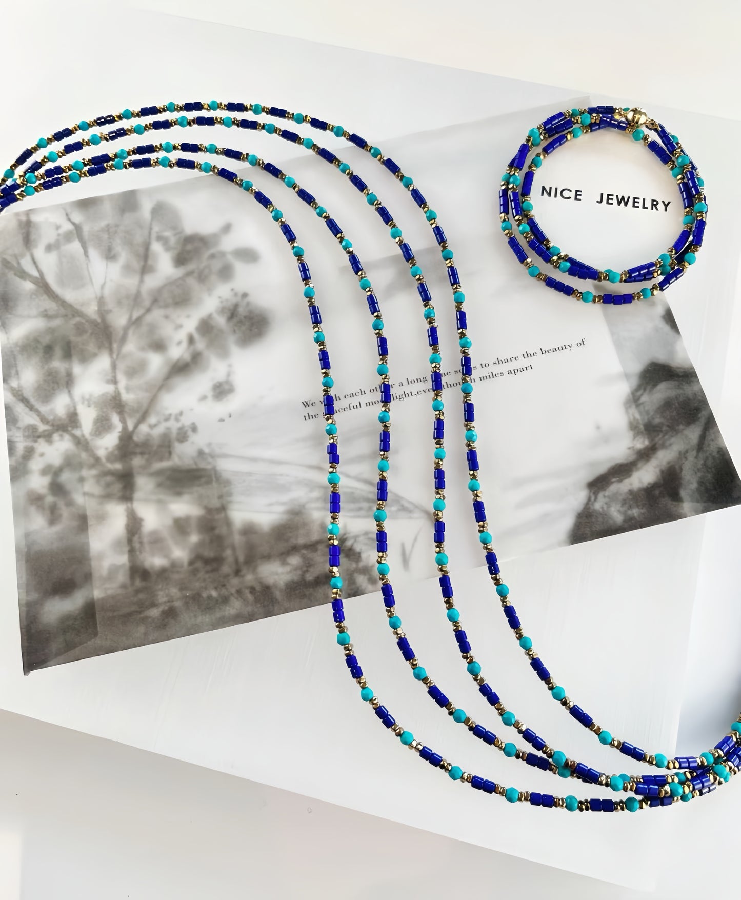 Rainbow Forest Natural Stone Necklace (designer edition)