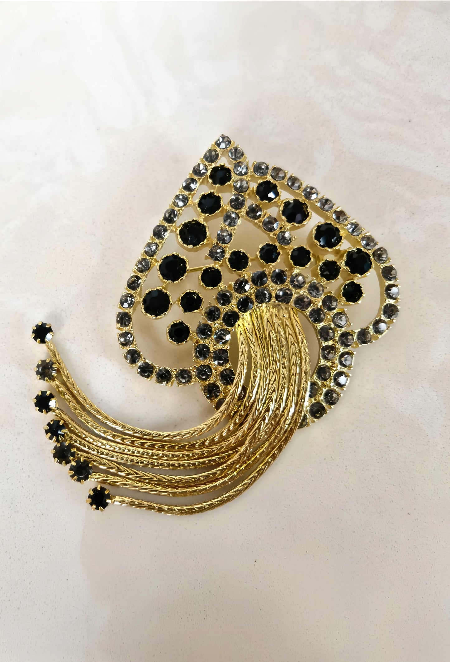 Black and Golden Fringe Brooch (designer edition)