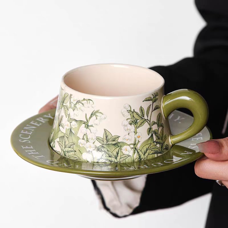 Green Lily of the Valley Coffee Cup (designer edition)