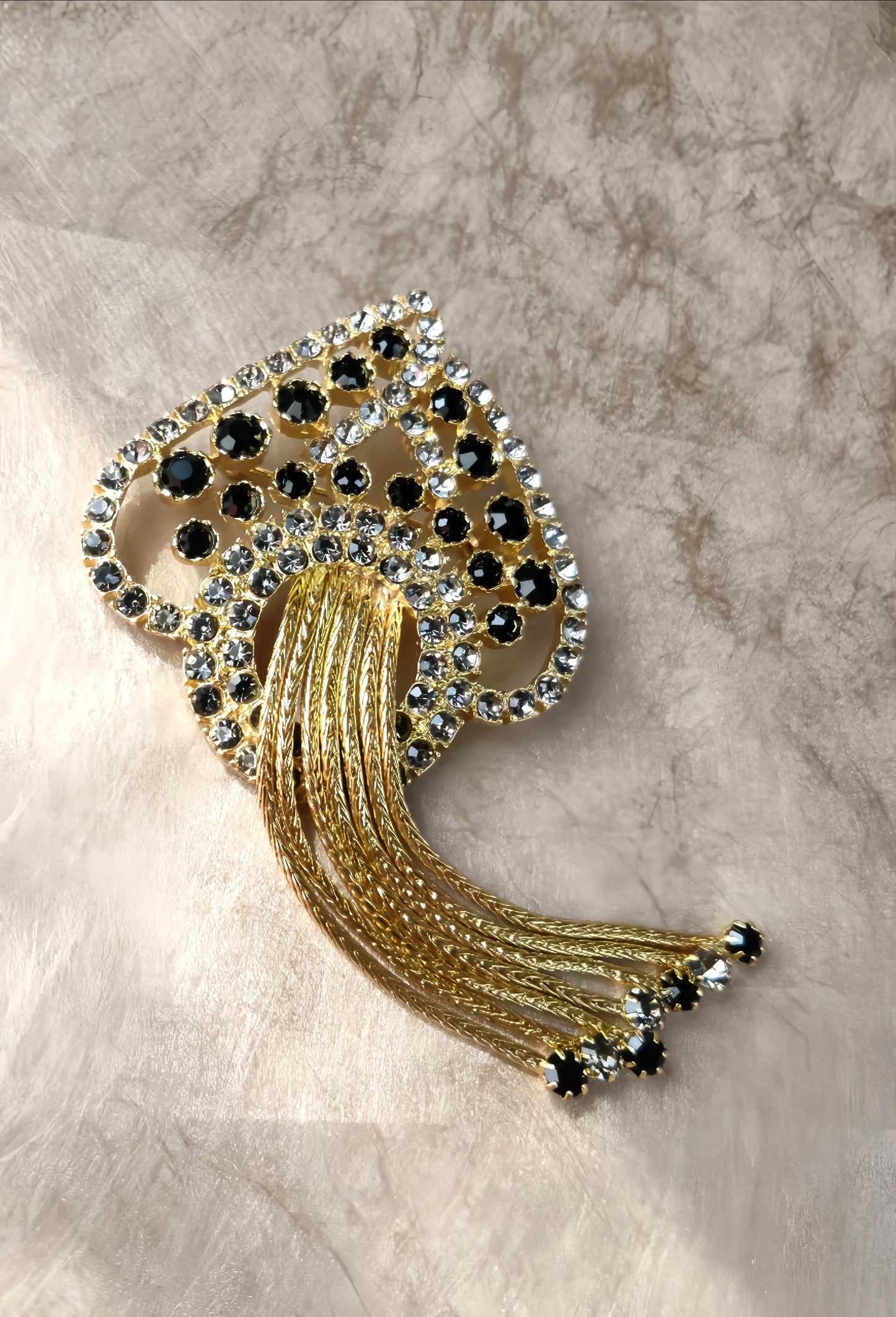 Black and Golden Fringe Brooch (designer edition)