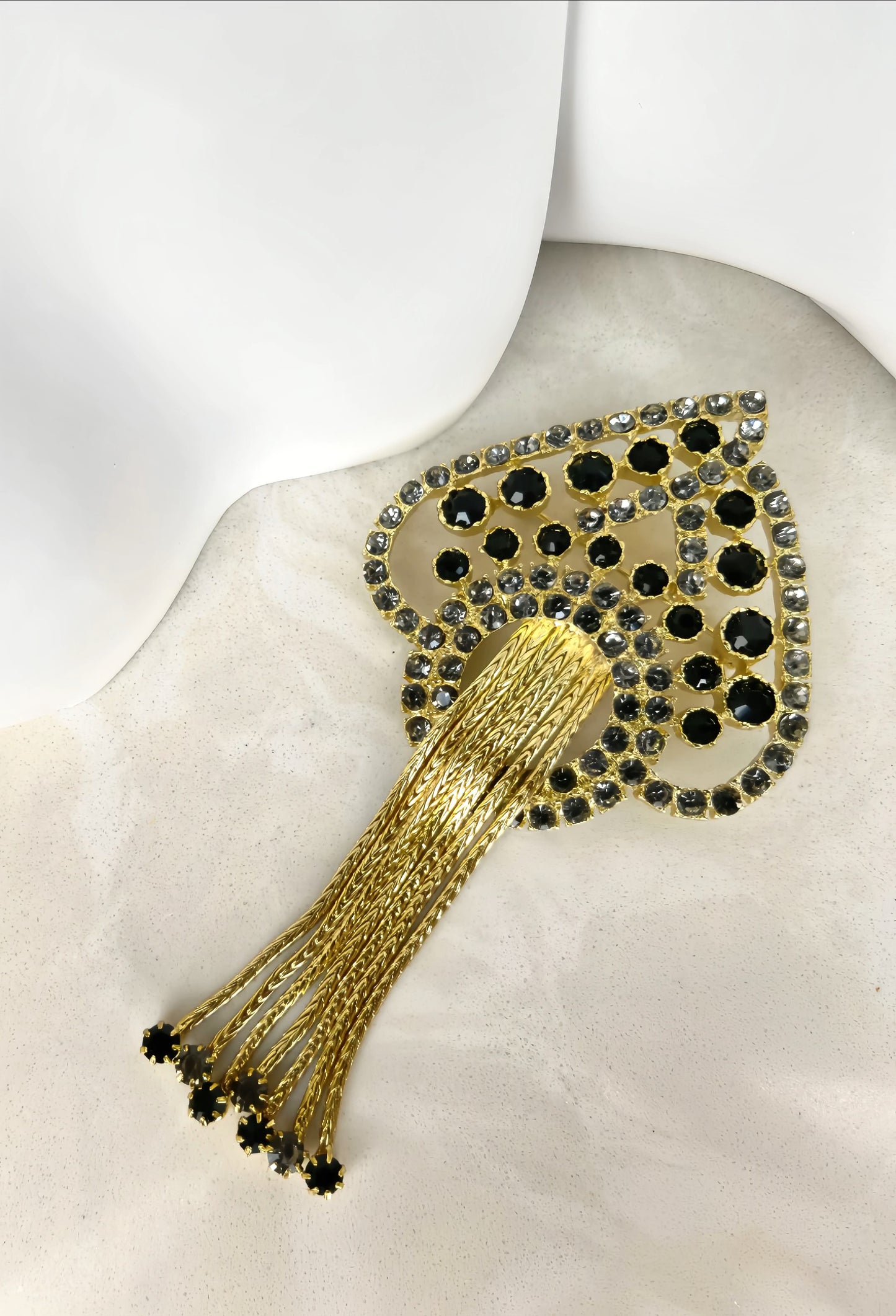 Black and Golden Fringe Brooch (designer edition)