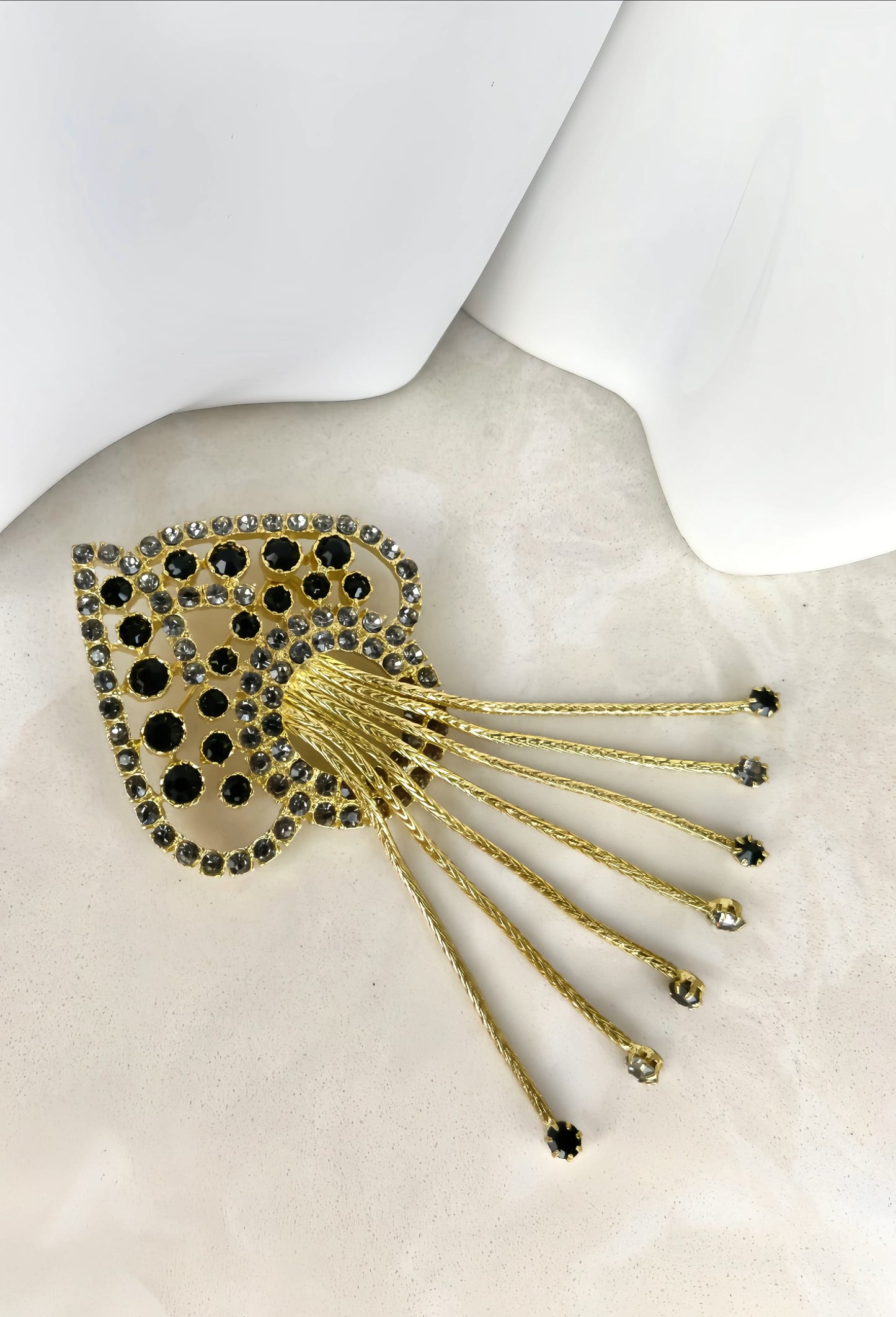 Black and Golden Fringe Brooch (designer edition)