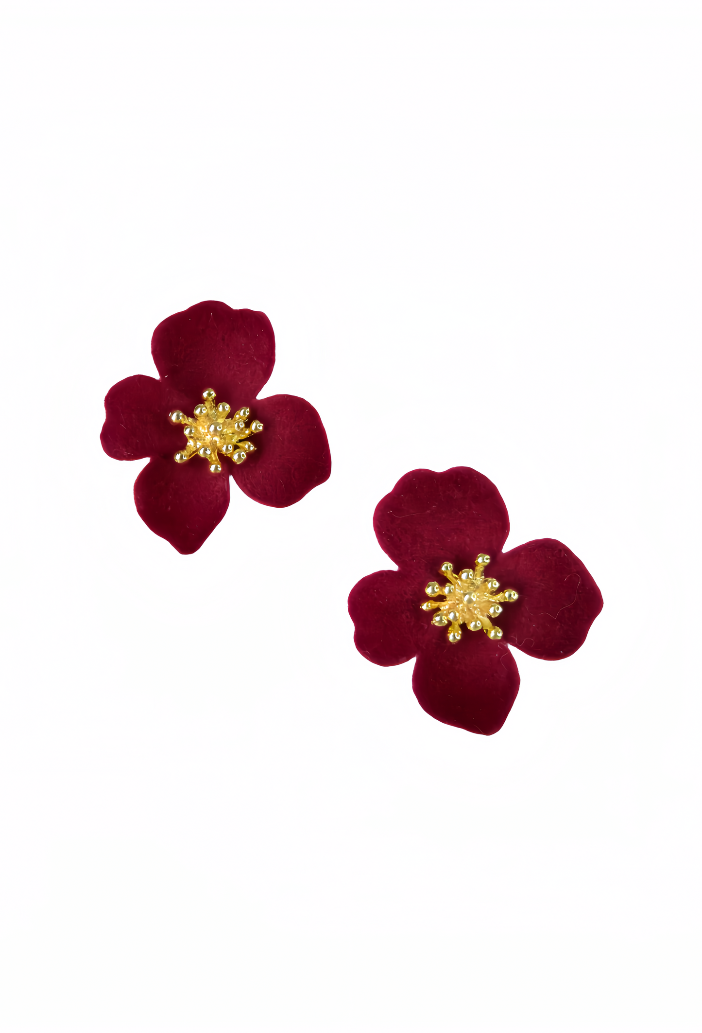 Burgundy Red Velvet Earring